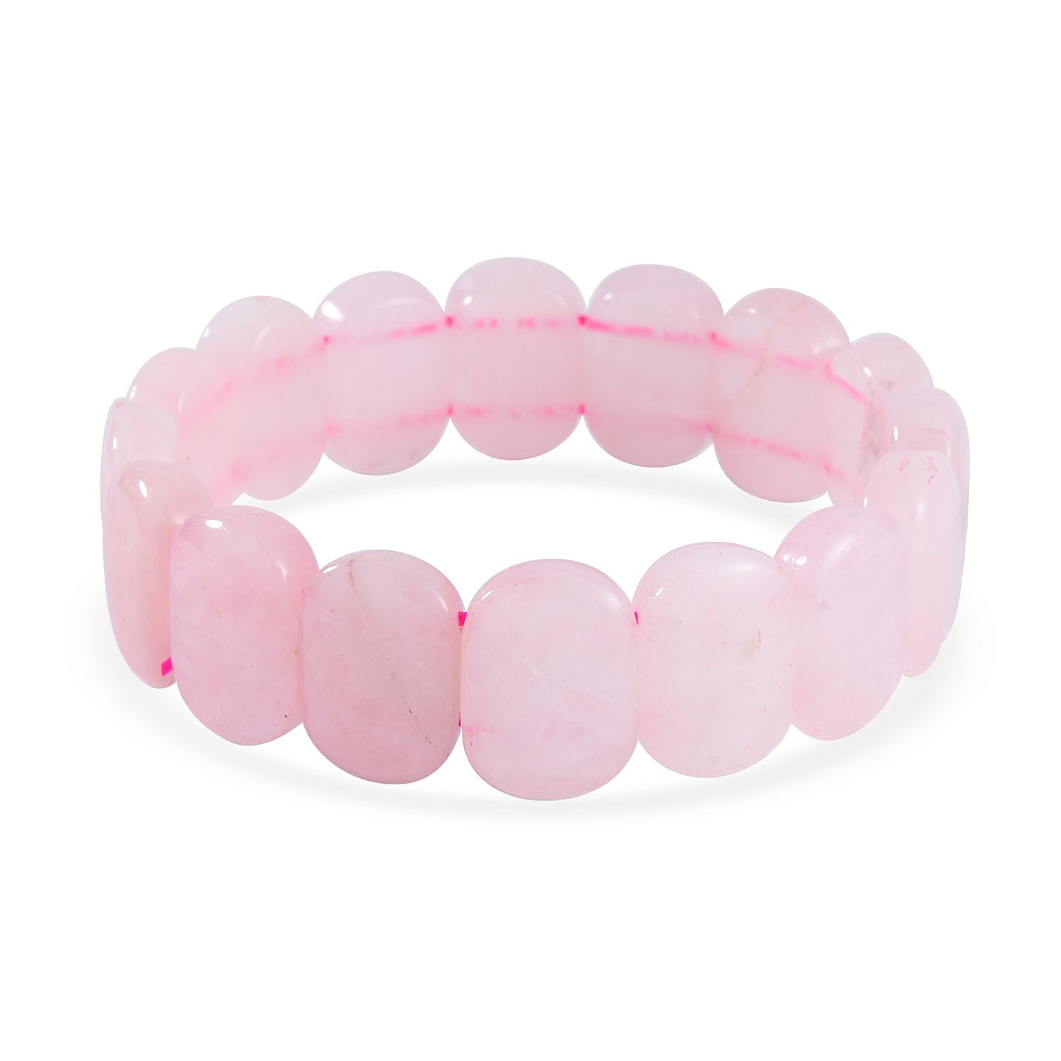 Galilea Rose Quartz Block Stretch Bracelet 175.00 ctw