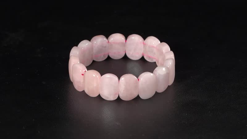 Galilea Rose Quartz Block Stretch Bracelet 175.00 ctw