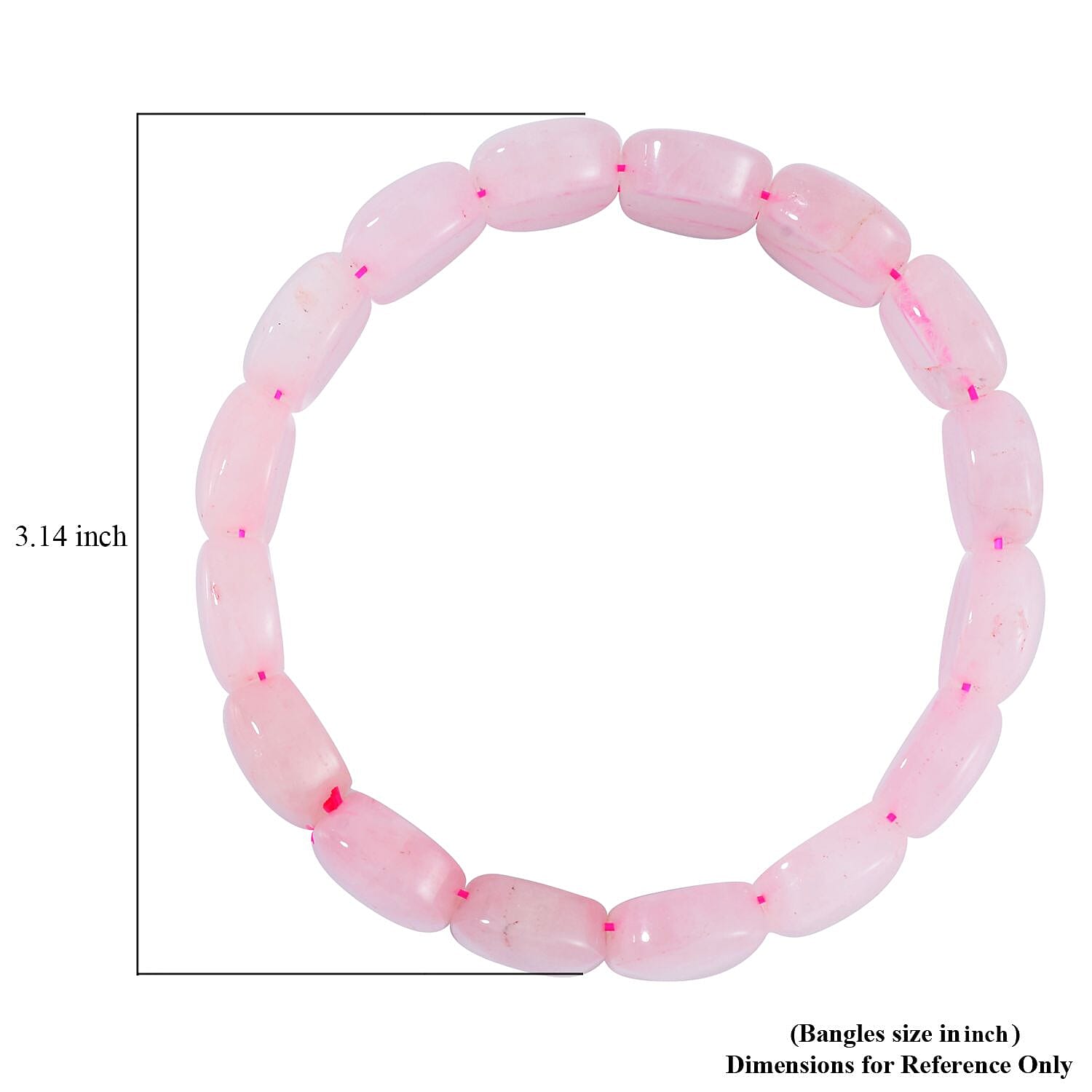 Galilea Rose Quartz Block Stretch Bracelet 175.00 ctw