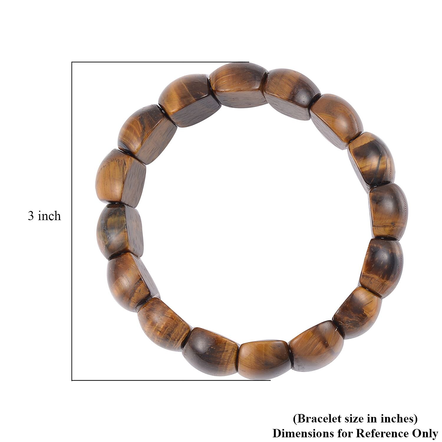 Yellow Tigers Eye Block Stretch Bracelet 393.50 ctw