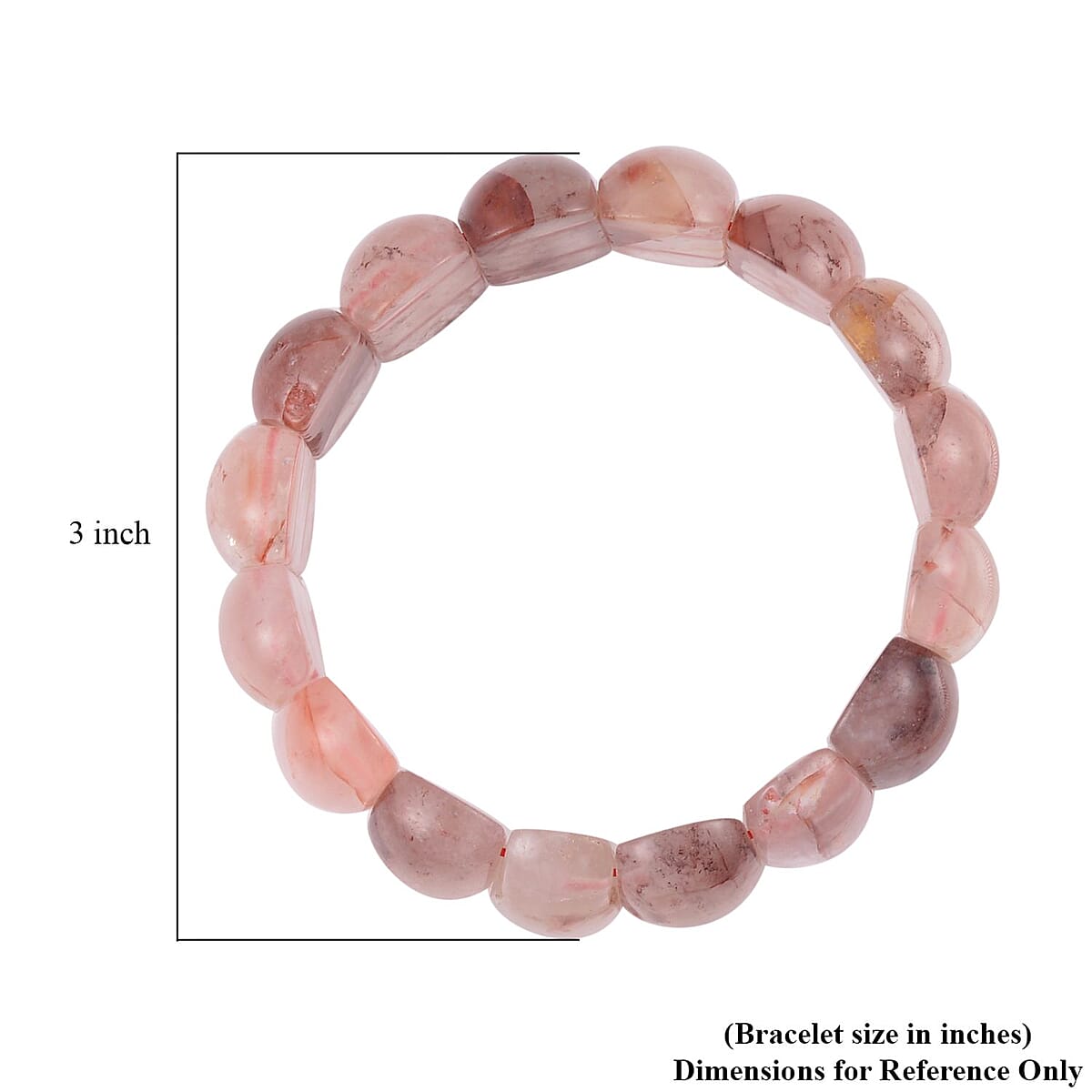 Red Frozen Quartz Block Stretch Bracelet 340.00 ctw image number 2