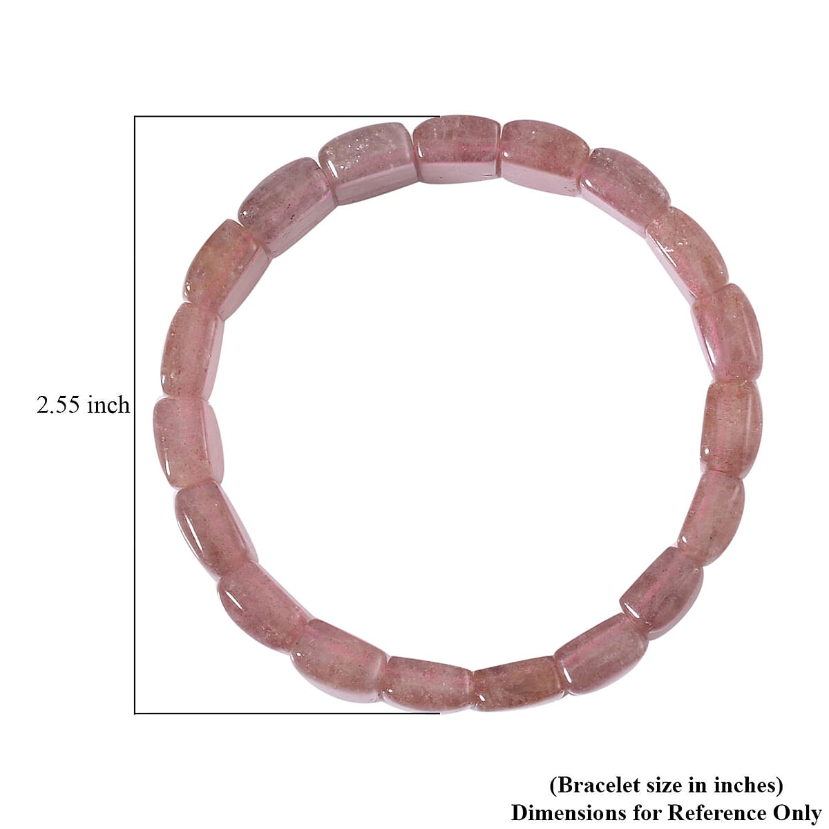 Strawberry Quartz 175.00 ctw Block Stretch Bracelet image number 2