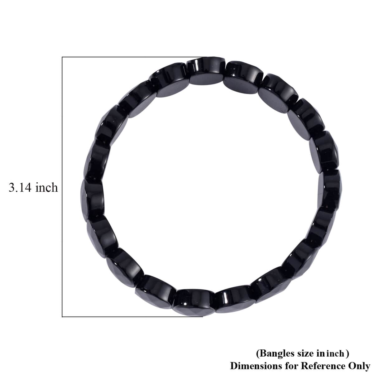 Black Obsidian Block Stretch Bracelet 123.00 ctw image number 2