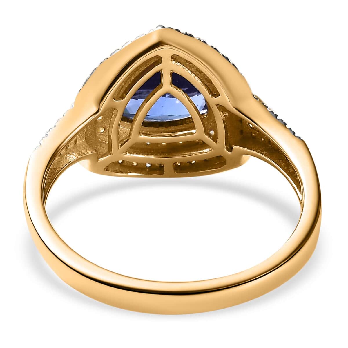 Luxoro 10K Yellow Gold Premium Tanzanite, Natural Yellow and White Diamond I3 Double Halo Ring (Size 10.0) 2.90 ctw image number 4