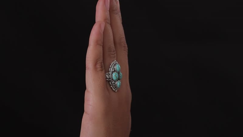 Artisan Crafted Blue Moon Turquoise Ring in Sterling Silver (Size 7.0) 2.80 ctw