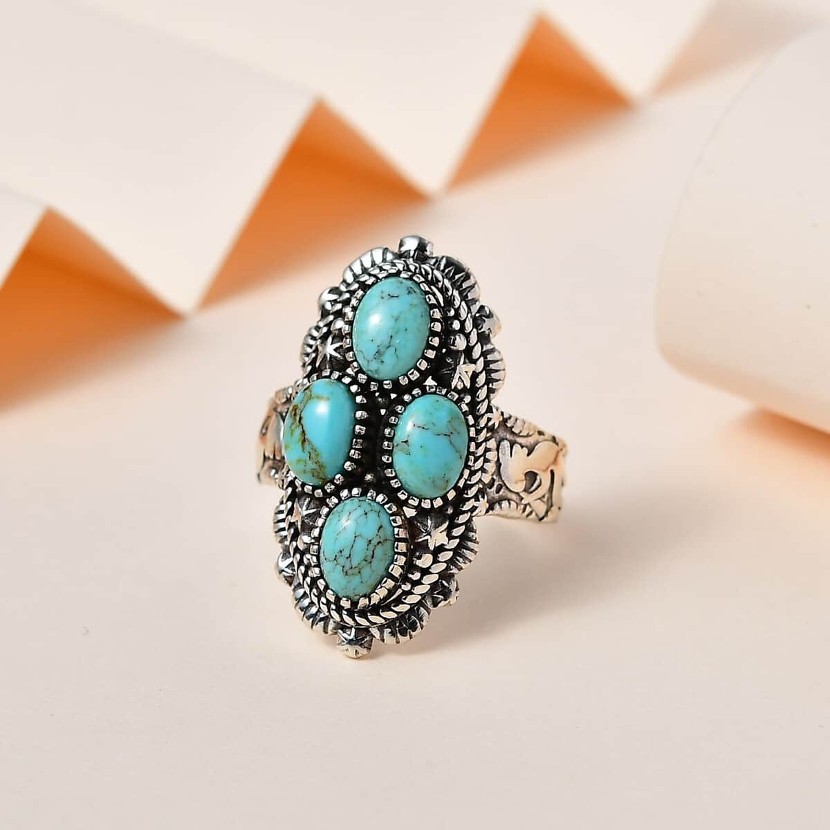 Artisan Crafted Blue Moon Turquoise Ring in Sterling Silver (Size 7.0) 2.80 ctw image number 1