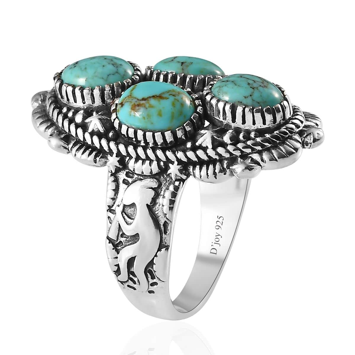 Artisan Crafted Blue Moon Turquoise Ring in Sterling Silver (Size 7.0) 2.80 ctw image number 3