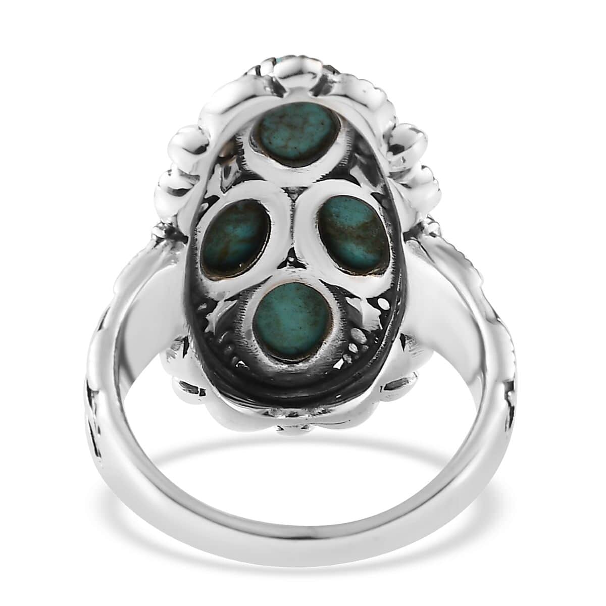 Artisan Crafted Blue Moon Turquoise Ring in Sterling Silver (Size 7.0) 2.80 ctw image number 4