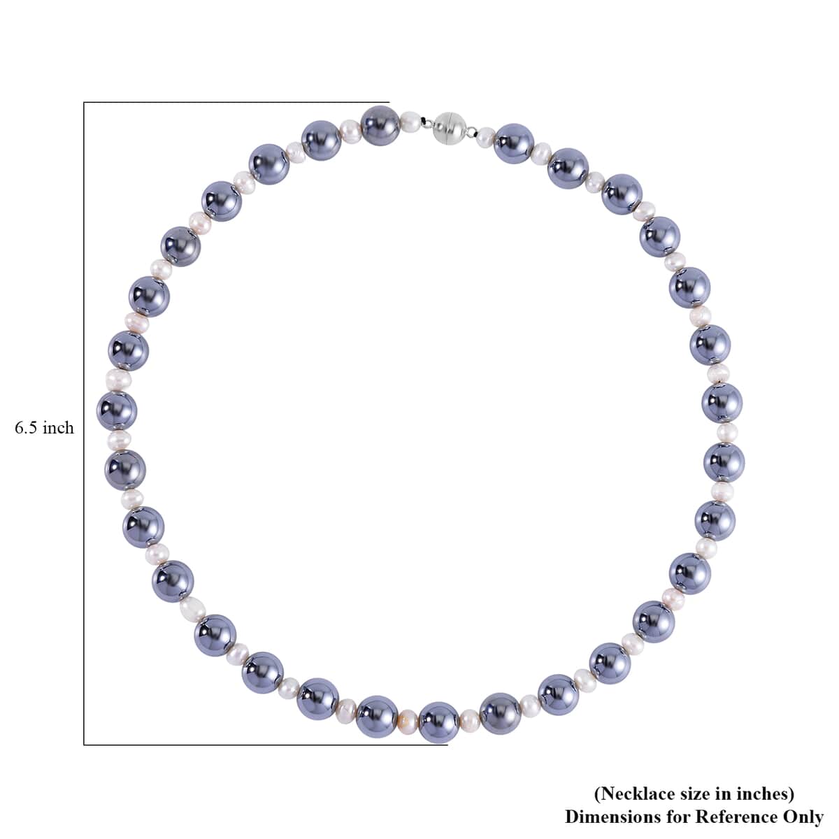 Terahertz and White Freshwater Pearl Beaded Necklace 20 Inches in Rhodium Over Sterling Silver 215.50 ctw image number 4