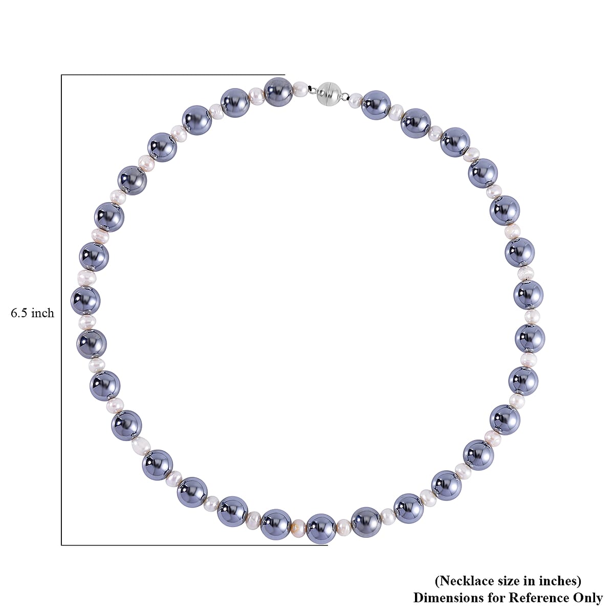 Terahertz and White Freshwater Pearl Beaded Necklace 20 Inches in Rhodium Over Sterling Silver 215.50 ctw image number 5