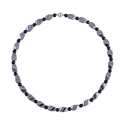 Terahertz and Shungite Necklace 20 Inches in Rhodium Over Sterling Silver 227.50 ctw