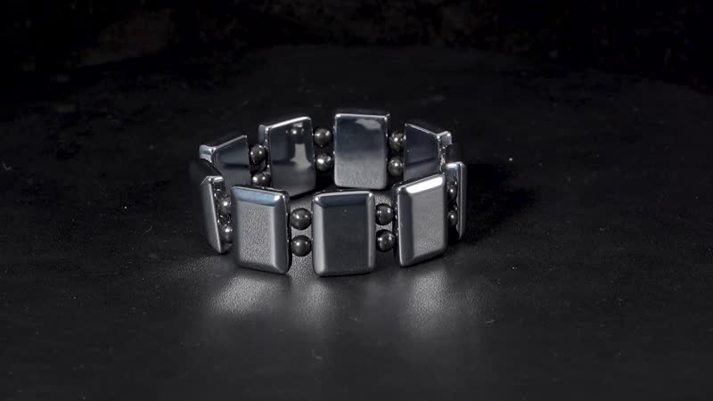 Terahertz and Shungite 240.20 ctw Block and Beaded Stretch Bracelet (7.0-7.50In)