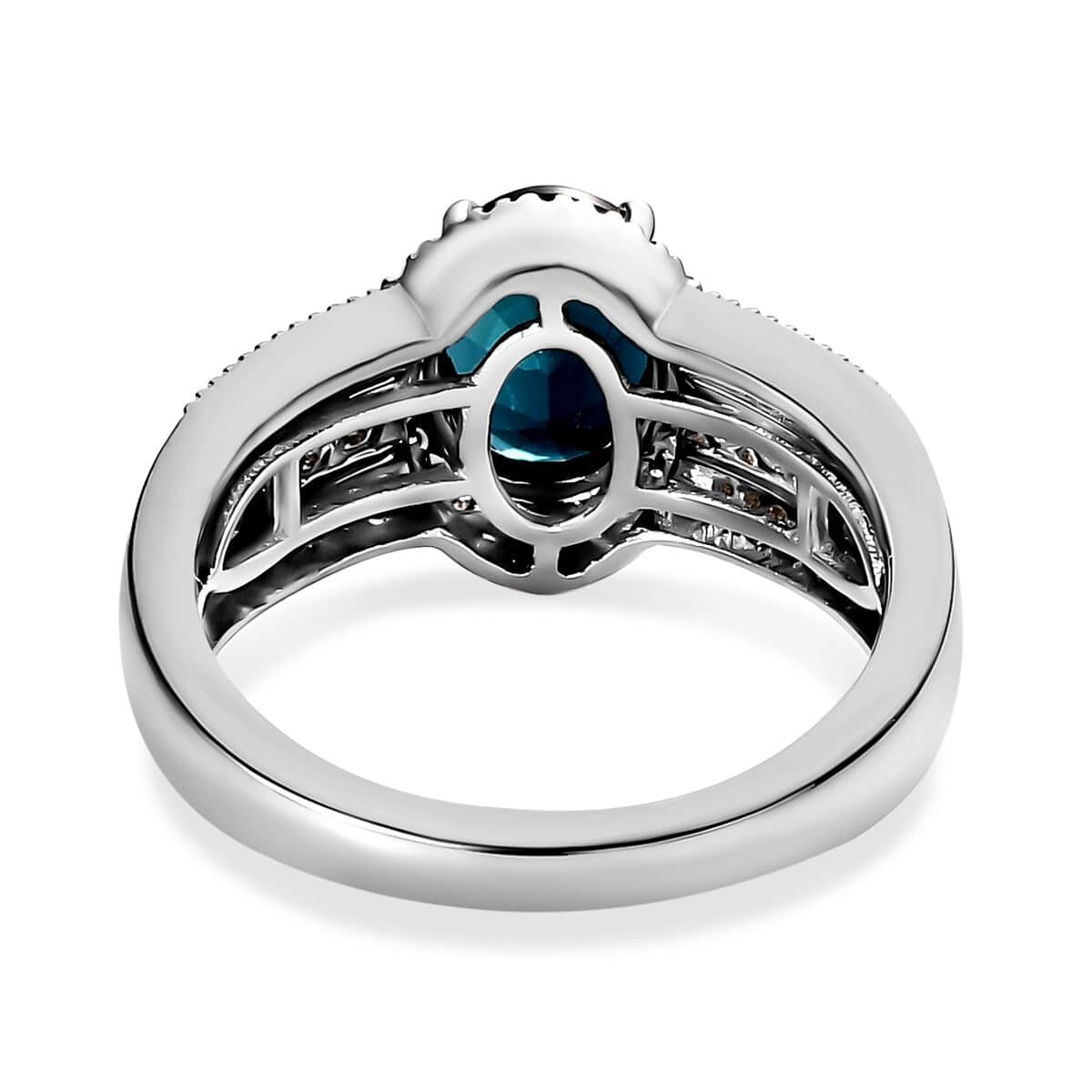Rhapsody 950 Platinum AAAA Monte Belo Indicolite and E-F VS2 Diamond Ring (Size 7.0) 8.10 Grams 2.25 ctw image number 4