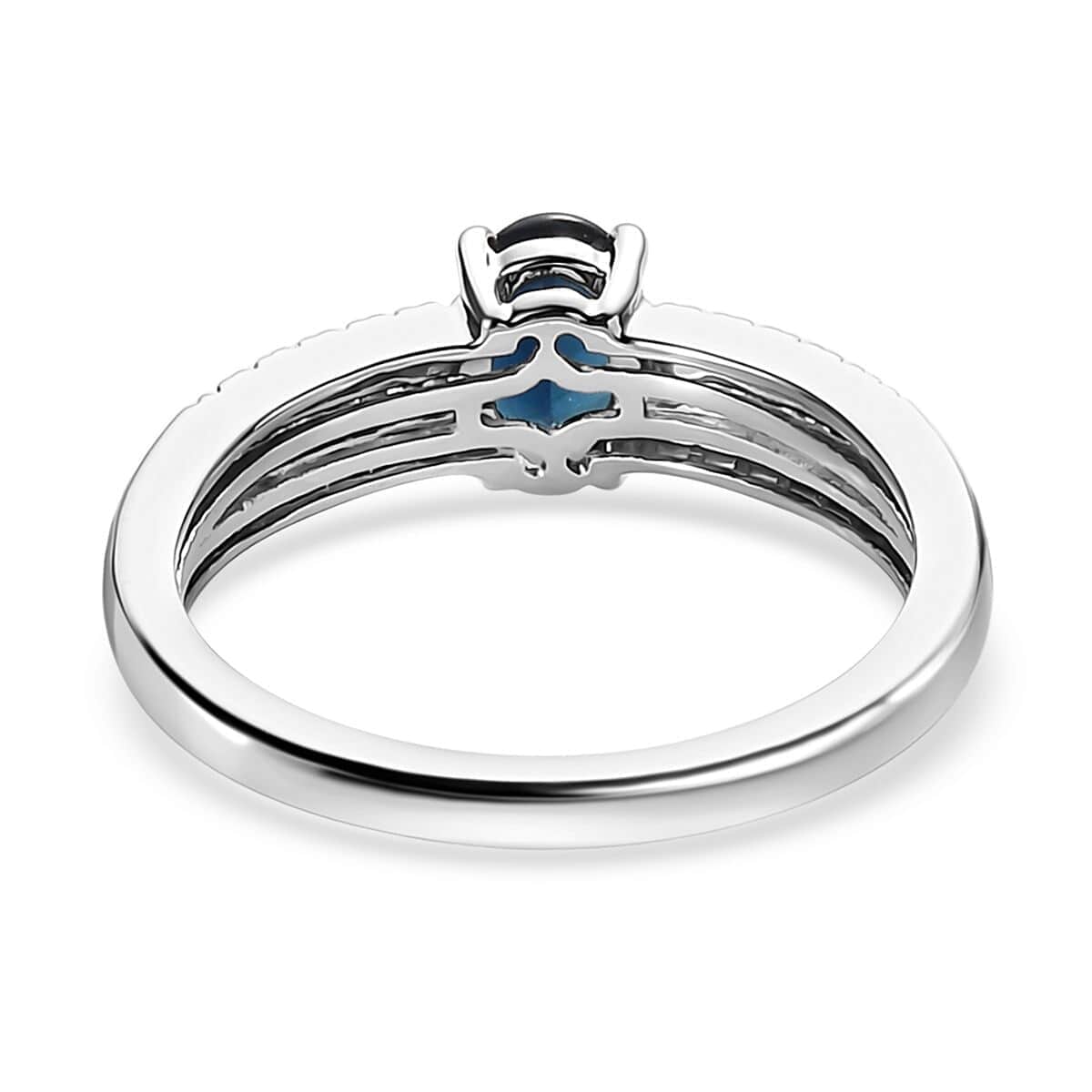 Doorbuster Rhapsody 950 Platinum AAAA Monte Belo Indicolite, Diamond (E-F, VS2) (0.20 cts) Ring (Size 6.0) (5.05 g) (Del. in 5-7 Days) 1.00 ctw image number 4