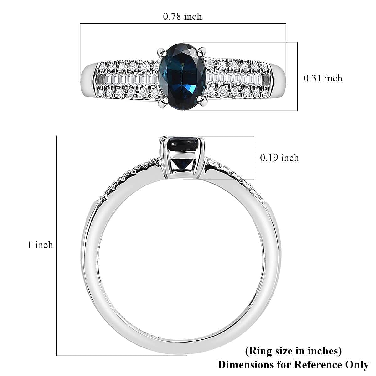 Rhapsody 950 Platinum AAAA Monte Belo Indicolite and E-F VS2 Diamond Ring (Size 10.0) 4.90 Grams 1.00 ctw