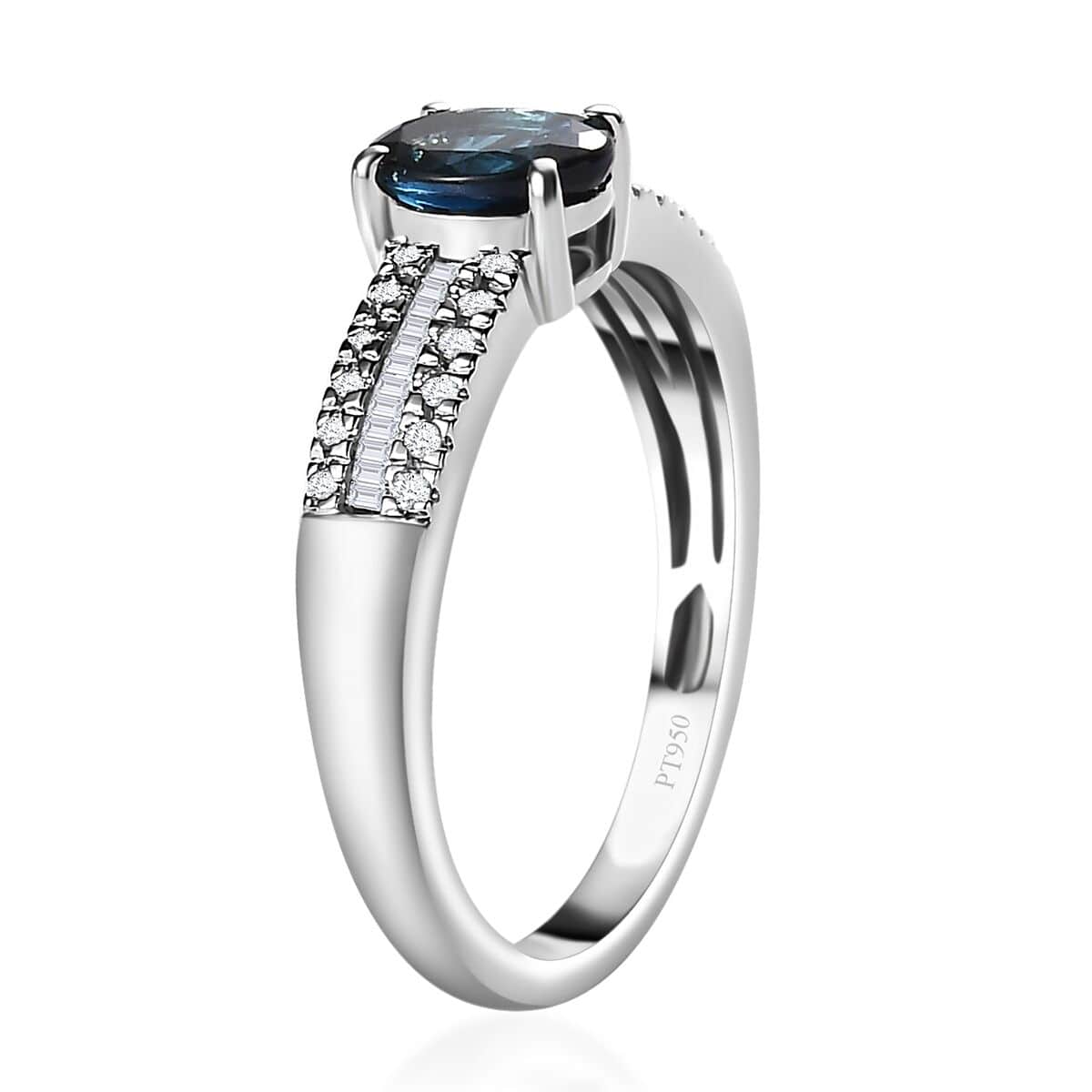 Rhapsody 950 Platinum AAAA Monte Belo Indicolite and E-F VS2 Diamond Ring (Size 9.0) 4.90 Grams 1.00 ctw image number 3