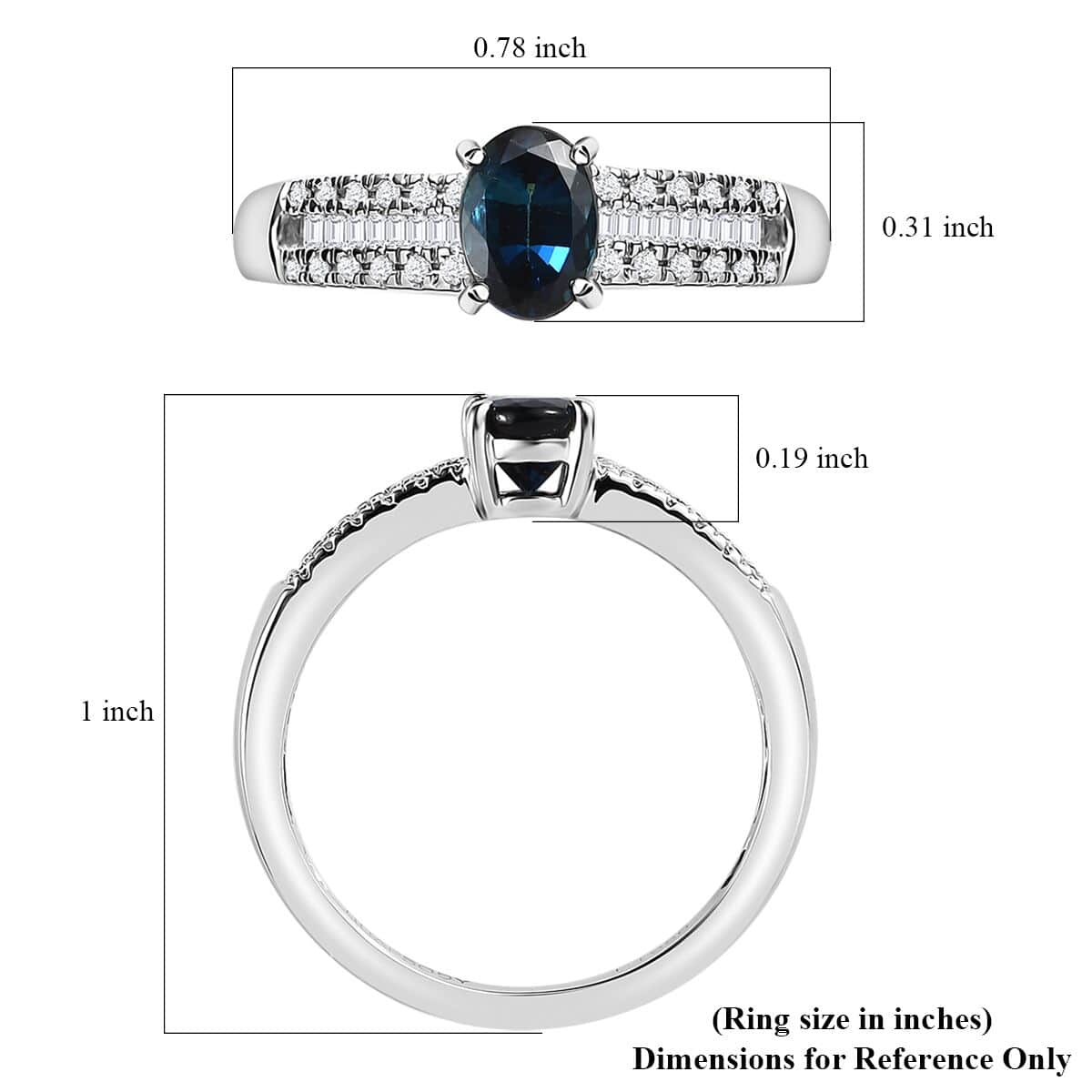 Rhapsody 950 Platinum AAAA Monte Belo Indicolite and E-F VS2 Diamond Ring (Size 9.0) 4.90 Grams 1.00 ctw image number 5