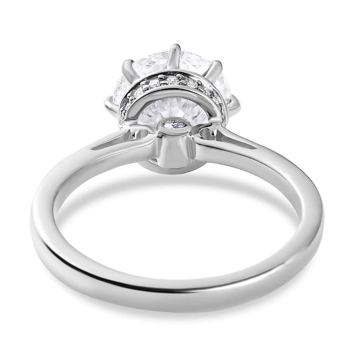 120 Facets Moissanite Ring in Platinum Over Sterling Silver (Size 6.0) 2.50 ctw image number 4