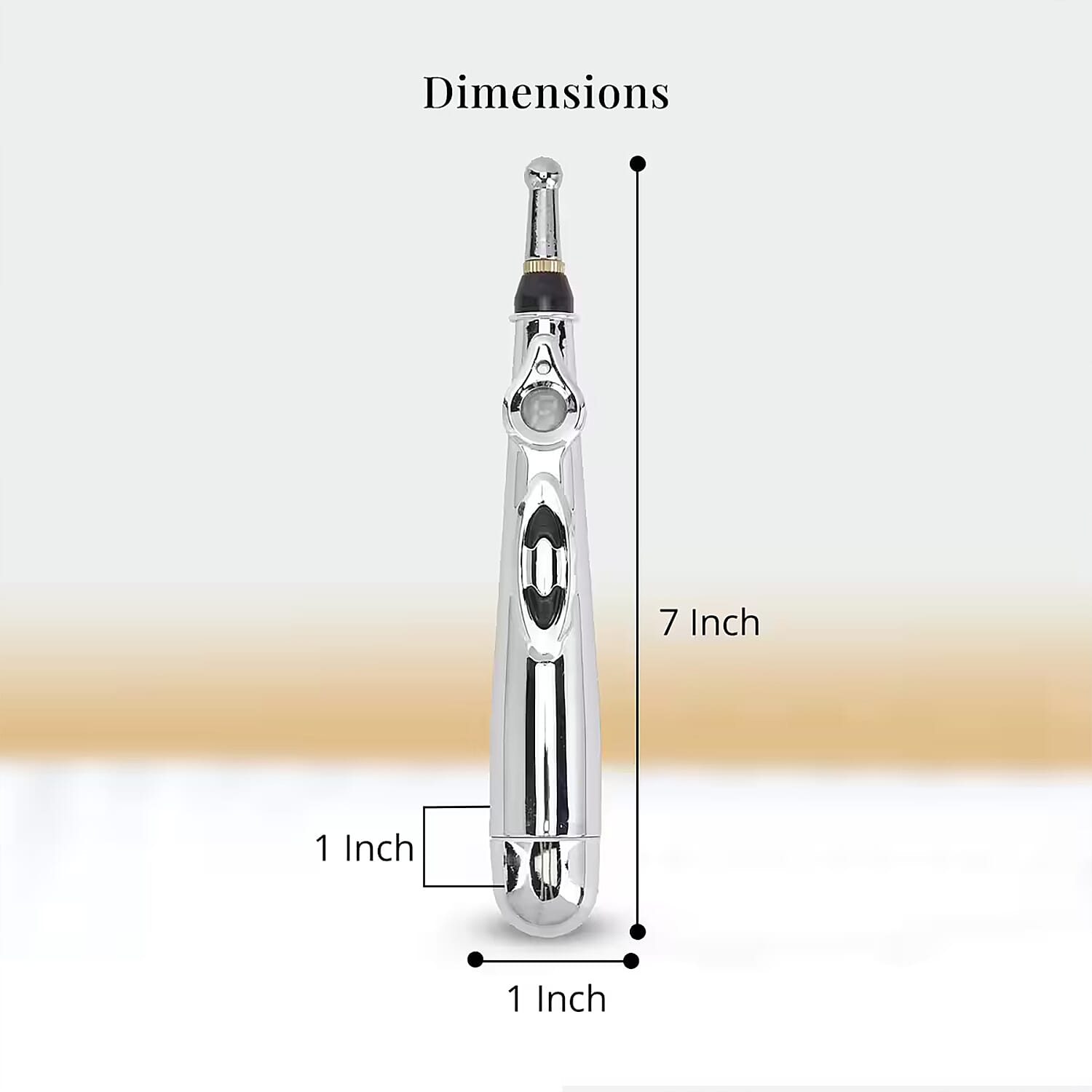Massage Pen with 5 Interchangeable Heads and 2 Gel Container Without Gel (1xAA Battery Not Included)