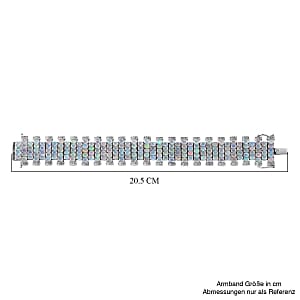 Premium Ethiopian Welo Opal 17.82 ctw Bracelet in Rhodium Over Sterling Silver (7 In) (40 g)