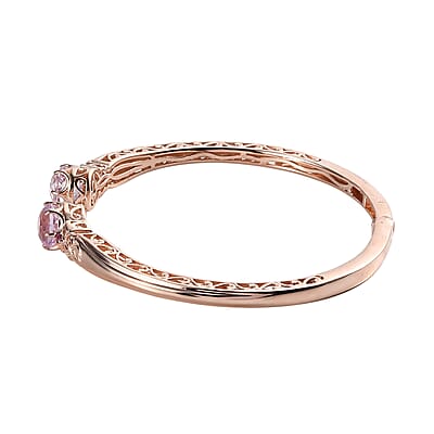 Premium Martha Rocha Kunzite and Orissa Rhodolite Garnet 5.20 ctw Cuff Bracelet in 18K Vermeil Rose Gold Over Sterling Silver (6.50 In)