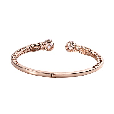 Premium Martha Rocha Kunzite and Orissa Rhodolite Garnet 5.20 ctw Cuff Bracelet in 18K Vermeil Rose Gold Over Sterling Silver (6.50 In)