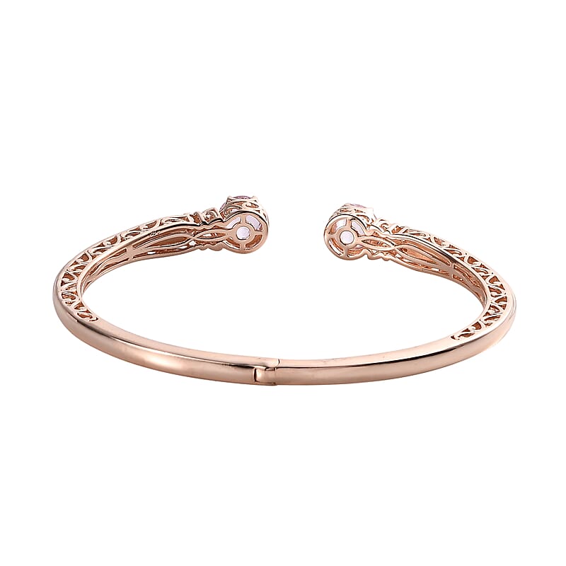 Premium Martha Rocha Kunzite and Orissa Rhodolite Garnet 5.20 ctw Cuff Bracelet in 18K Vermeil Rose Gold Over Sterling Silver (6.50 In)
