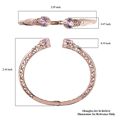 Premium Martha Rocha Kunzite and Orissa Rhodolite Garnet 5.20 ctw Cuff Bracelet in 18K Vermeil Rose Gold Over Sterling Silver (6.50 In)