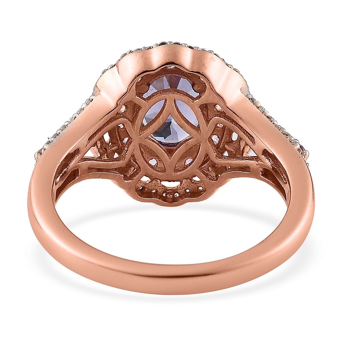 TLV Tanzanite (Ovl), Multi Gemstone Ring in Vermeil RG Over Sterling Silver (Size 10.0) 2.25 ctw image number 4