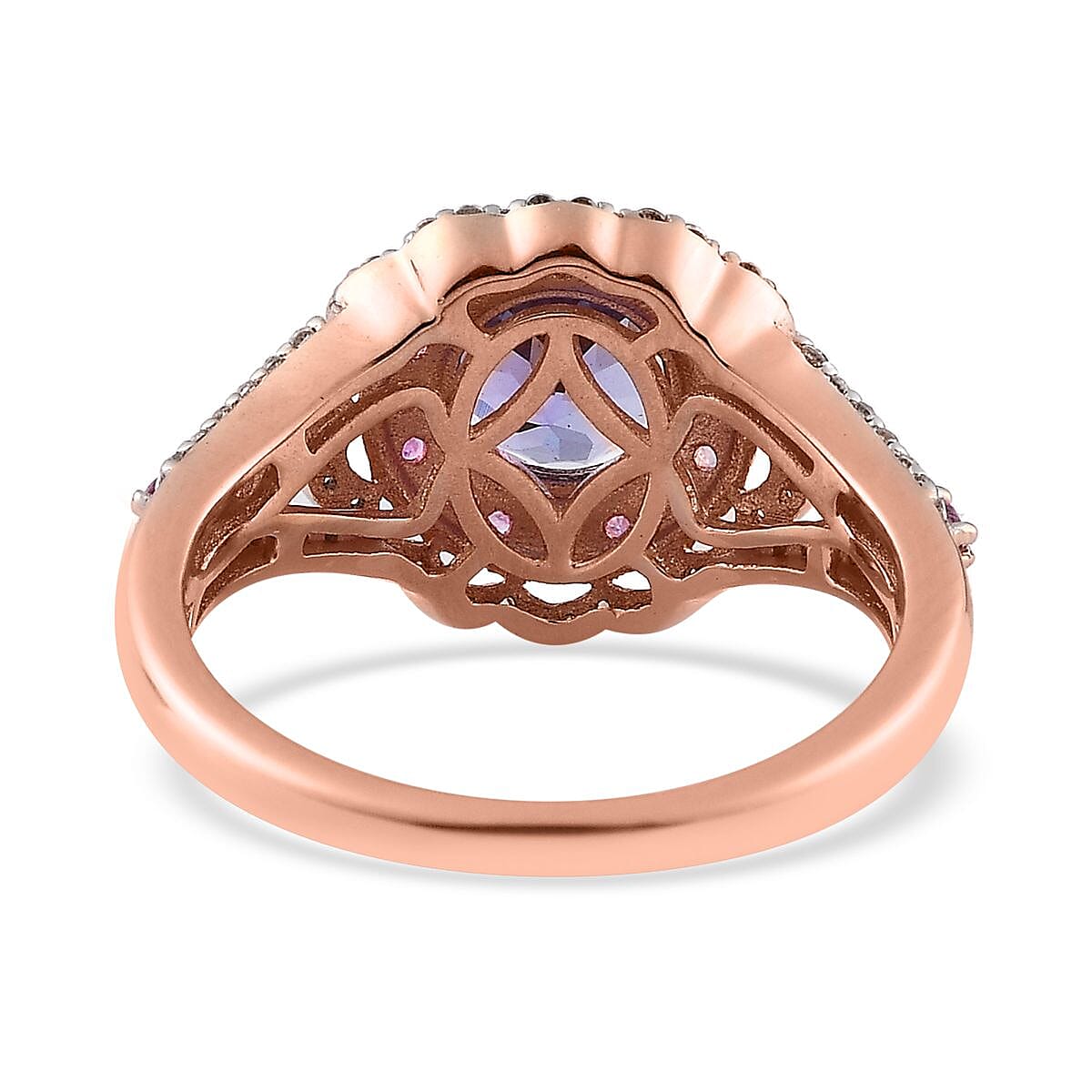 Tanzanite and Multi Gemstone Ring in Vermeil Rose Gold Over Sterling Silver (Size 7.0) 2.35 ctw image number 4