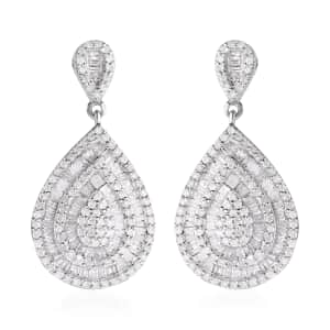 Ankur's Treasure Chest Diamond Earrings in Platinum Over Sterling Silver 2.00 ctw