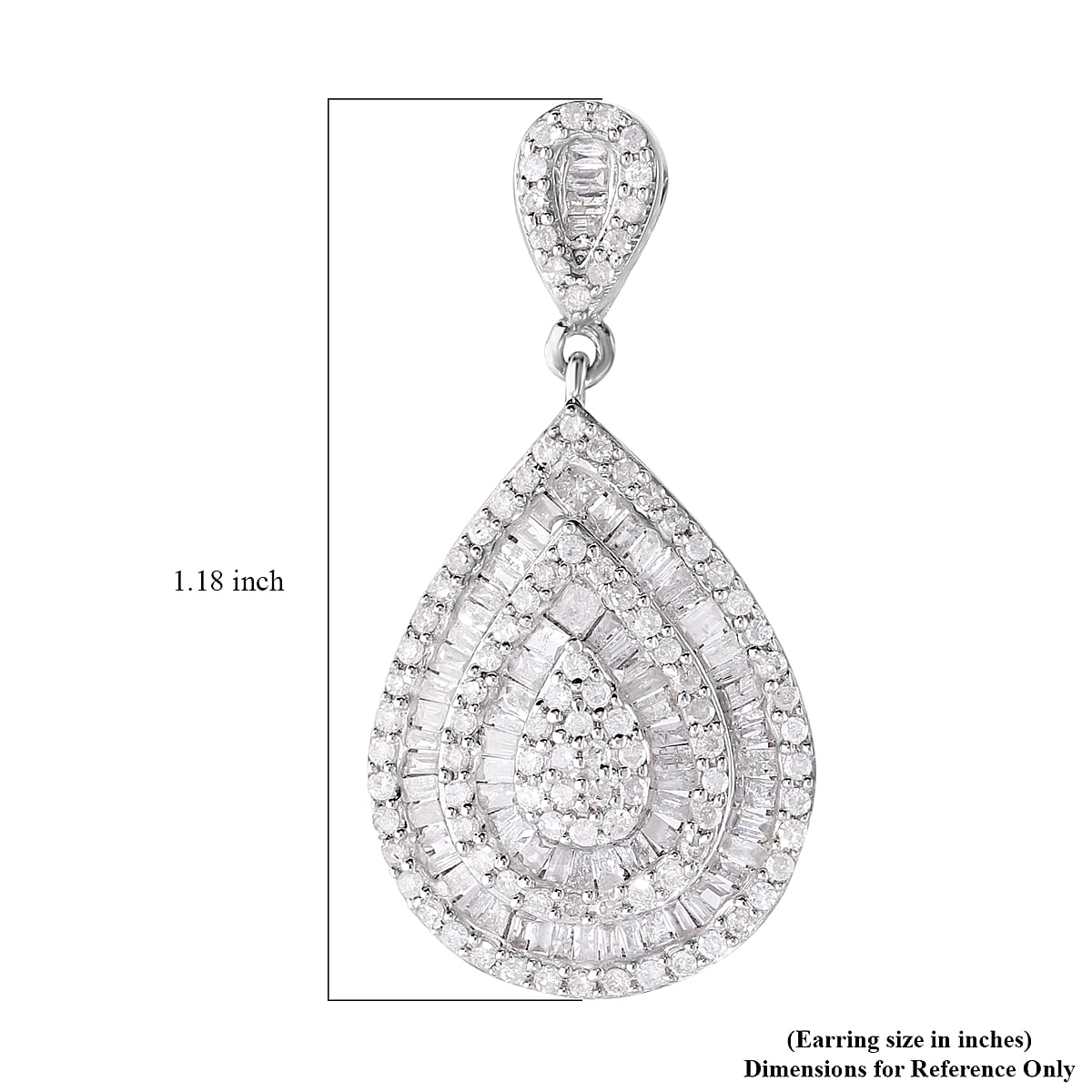 Ankur's Treasure Chest Diamond Earrings in Platinum Over Sterling Silver 2.00 ctw
