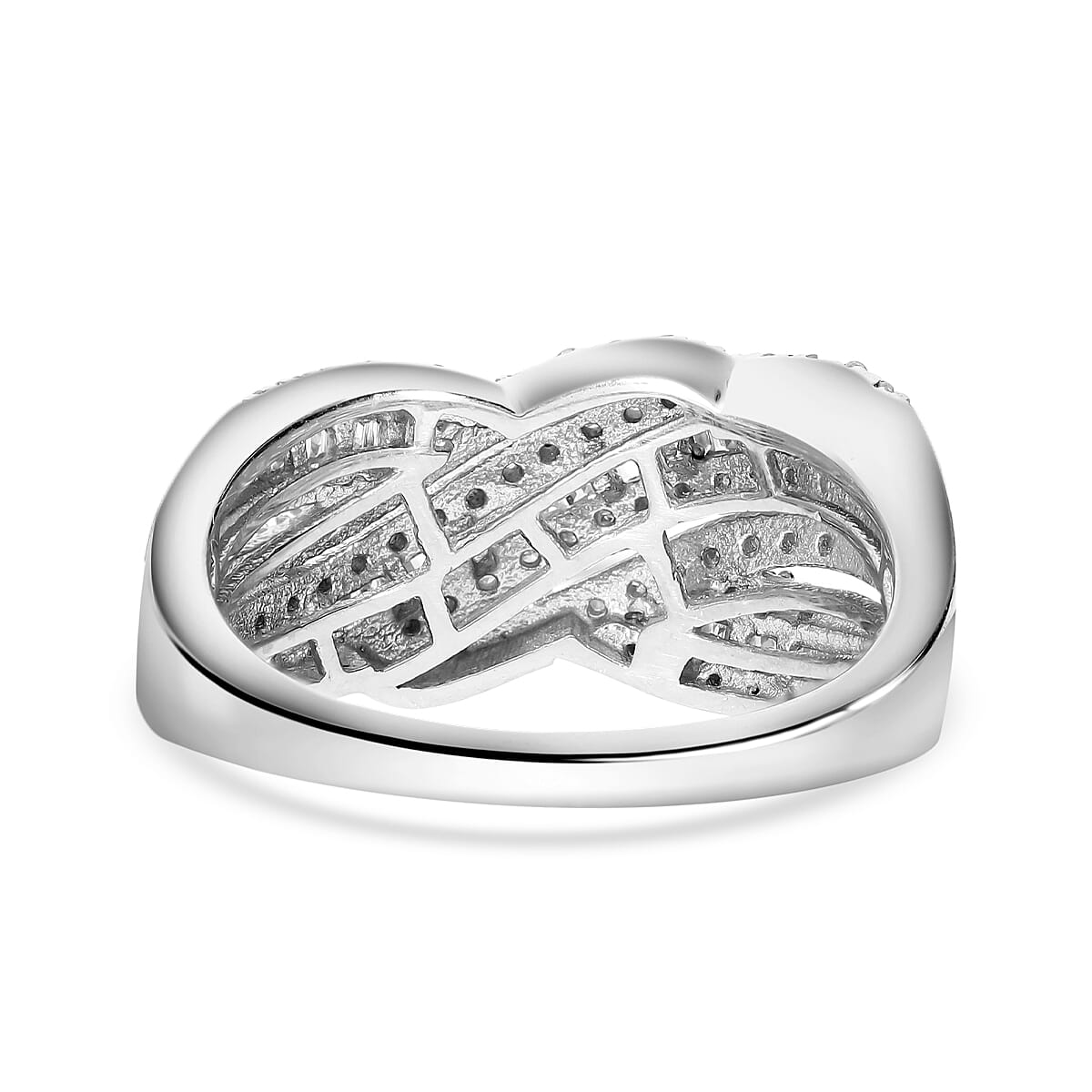 Diamond Ring in Platinum Over Sterling Silver (Size 8.0) 0.50 ctw image number 2