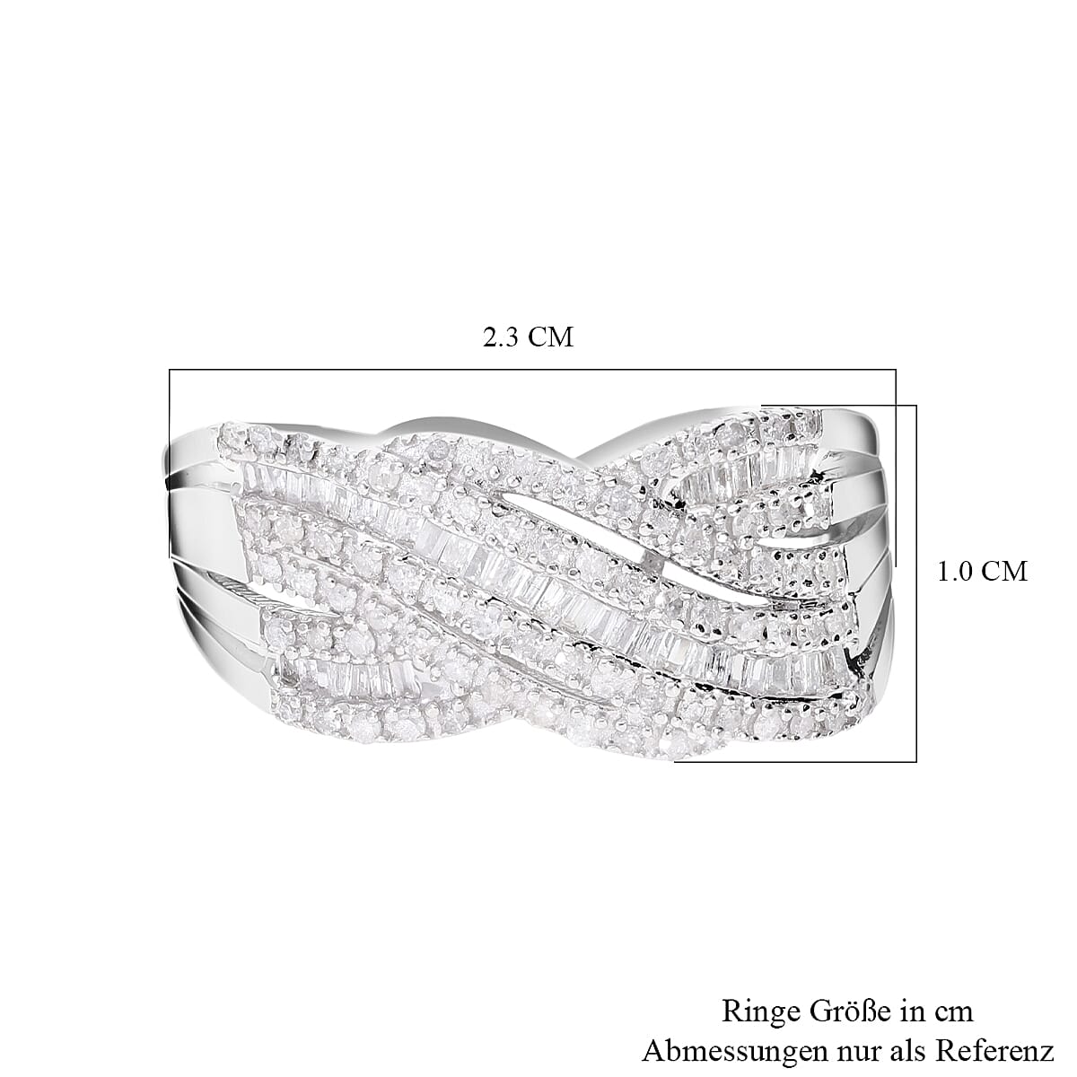 Diamond Ring in Platinum Over Sterling Silver (Size 8.0) 0.50 ctw image number 4