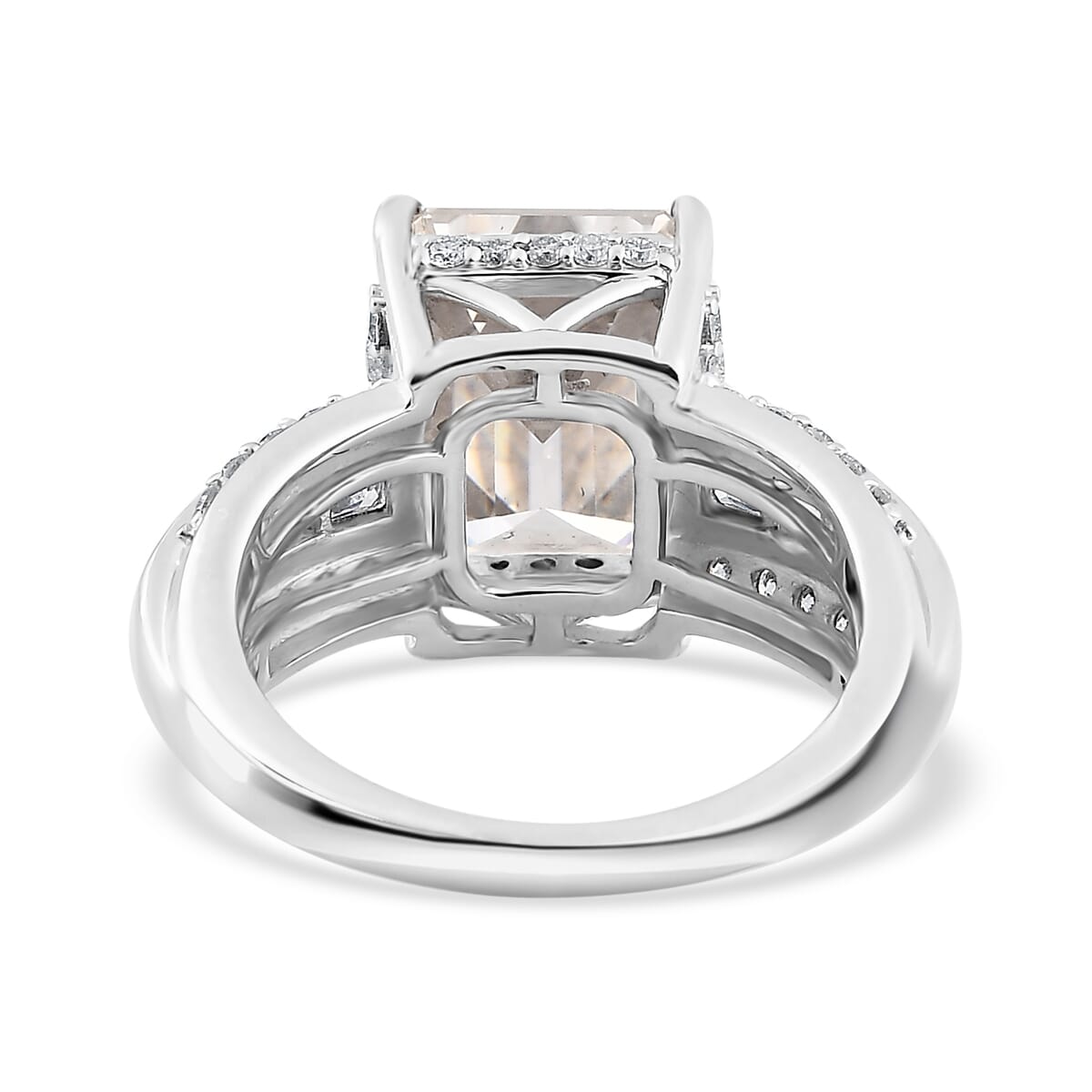 Moissanite Ring in Platinum Over Sterling Silver (Size 7.0) 6.00 ctw image number 4