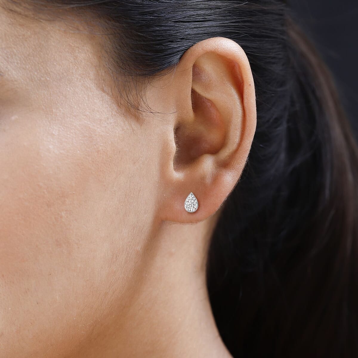 Diamond Stud Earrings in Platinum Over Sterling Silver 0.25 ctw image number 2