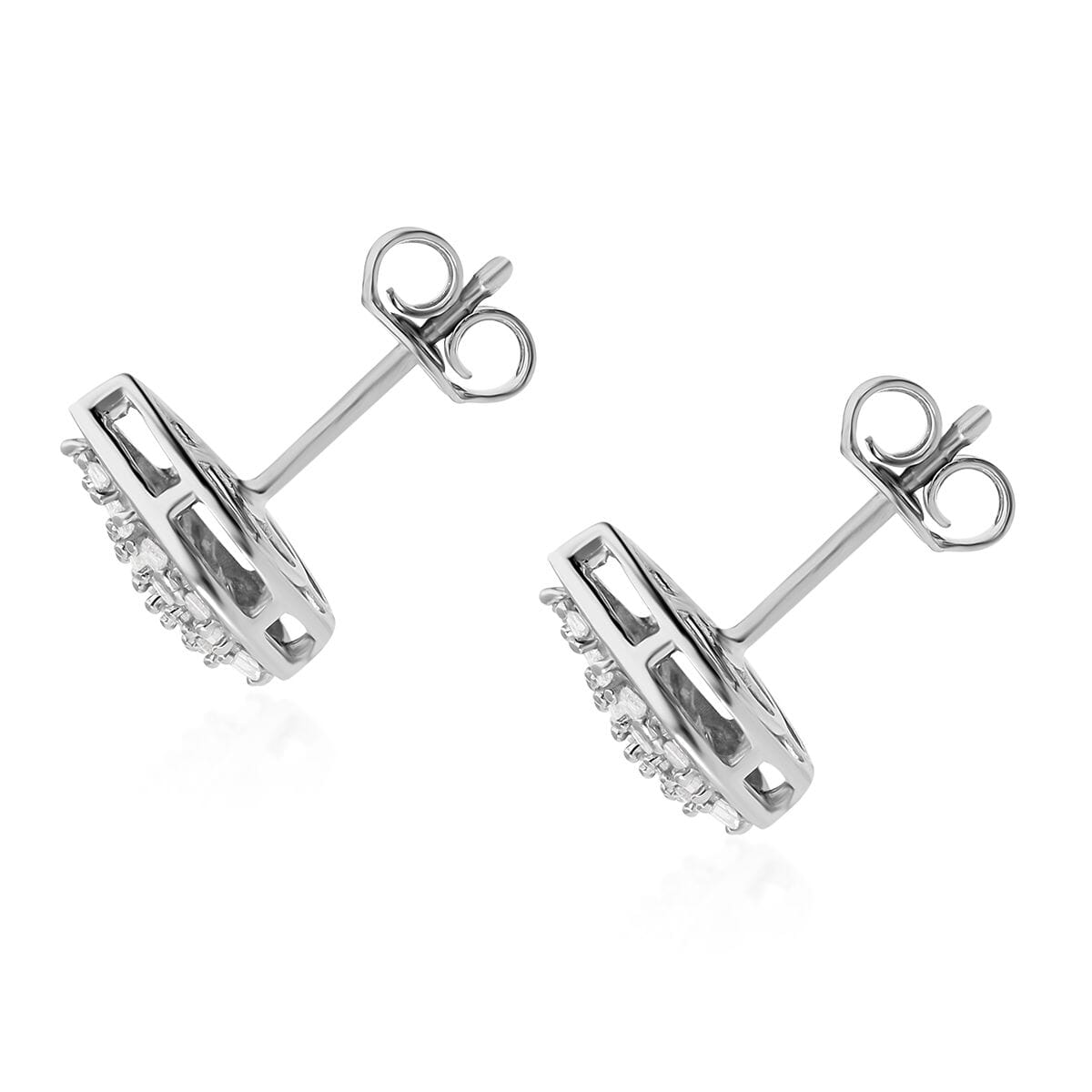 Diamond Stud Earrings in Platinum Over Sterling Silver 0.25 ctw image number 3