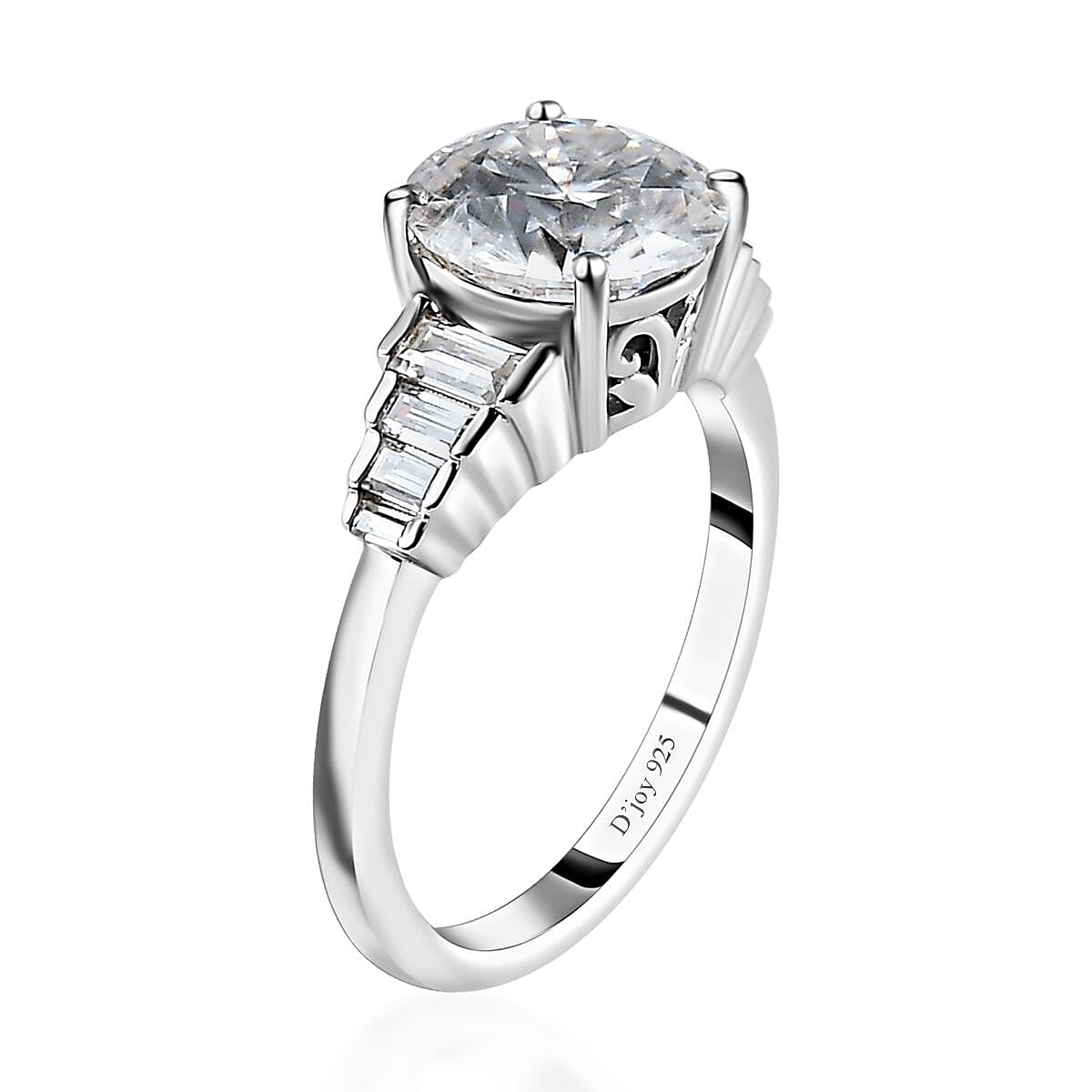Moissanite Ring in Platinum Over Sterling Silver (Size 7.0) 3.00 ctw image number 4