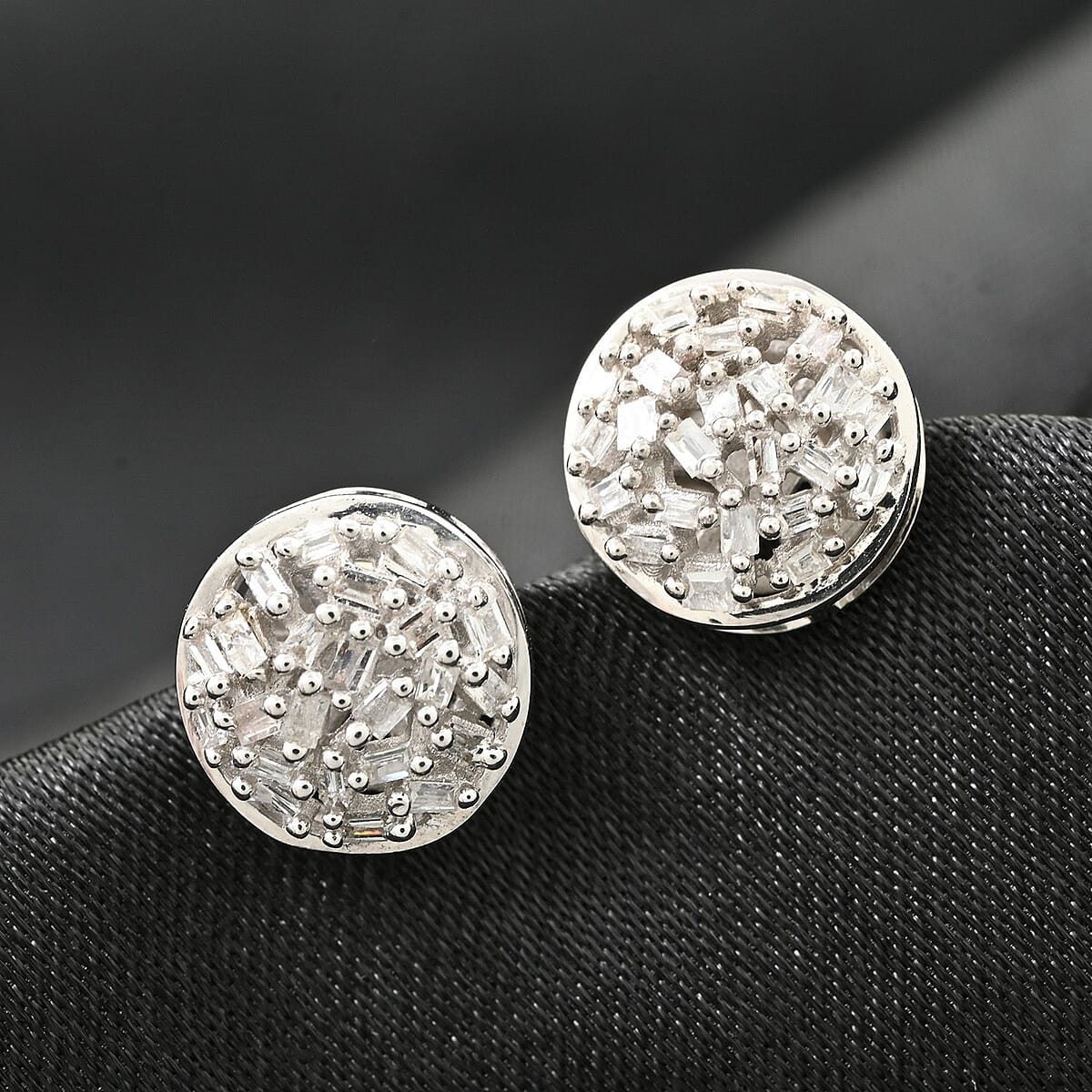 Diamond Stud Earrings in Platinum Over Sterling Silver 0.25 ctw image number 1