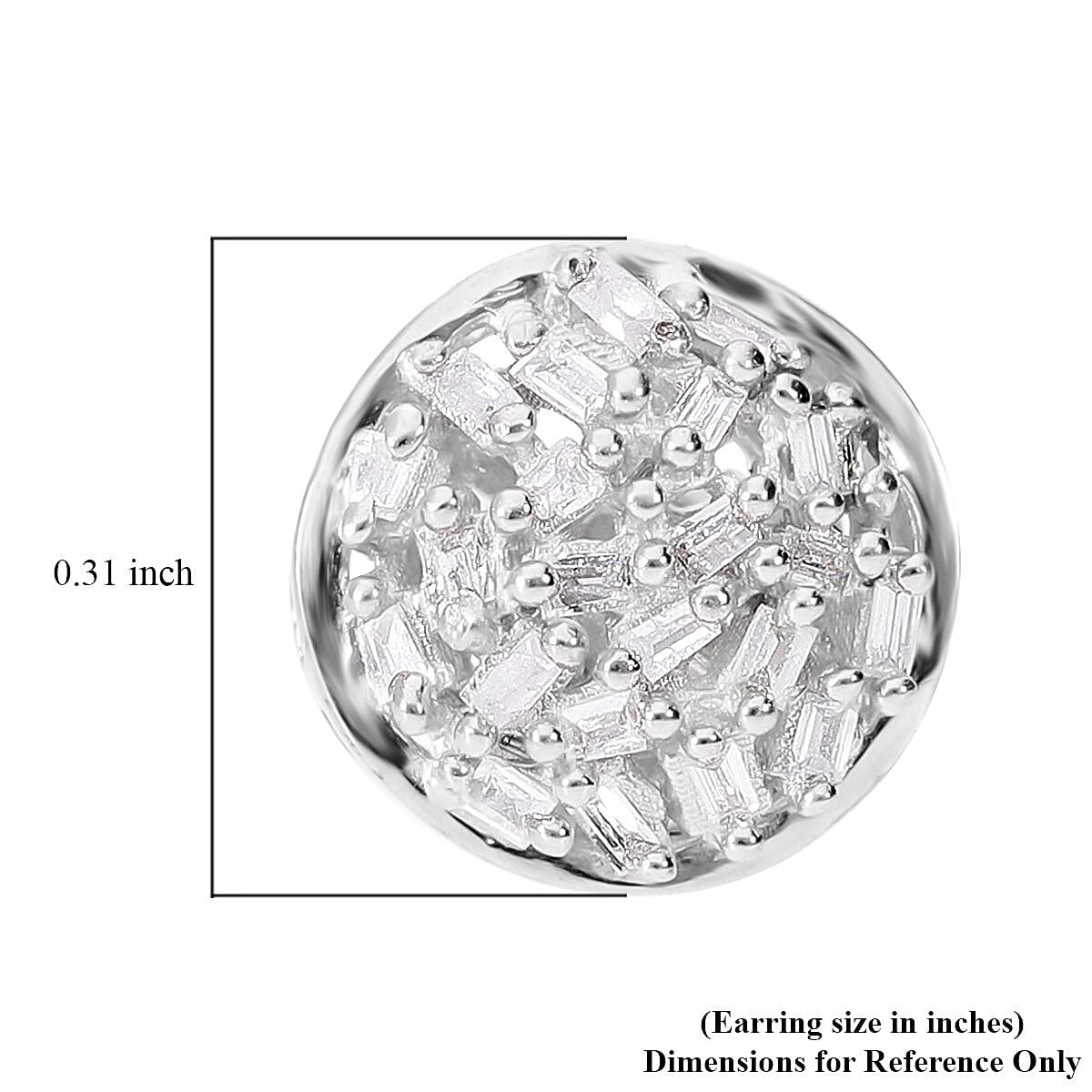 Diamond Stud Earrings in Platinum Over Sterling Silver 0.25 ctw image number 4
