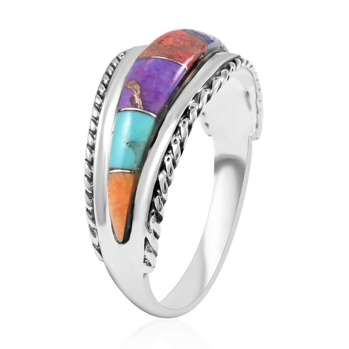 Buy Santa Fe Style Multi Gemstone Ring in Sterling Silver