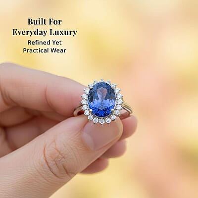 Certified & Appraised Rhapsody AAAA Tanzanite, Diamond Ring in 950 Platinum 4.50 ctw (Size 10.0)