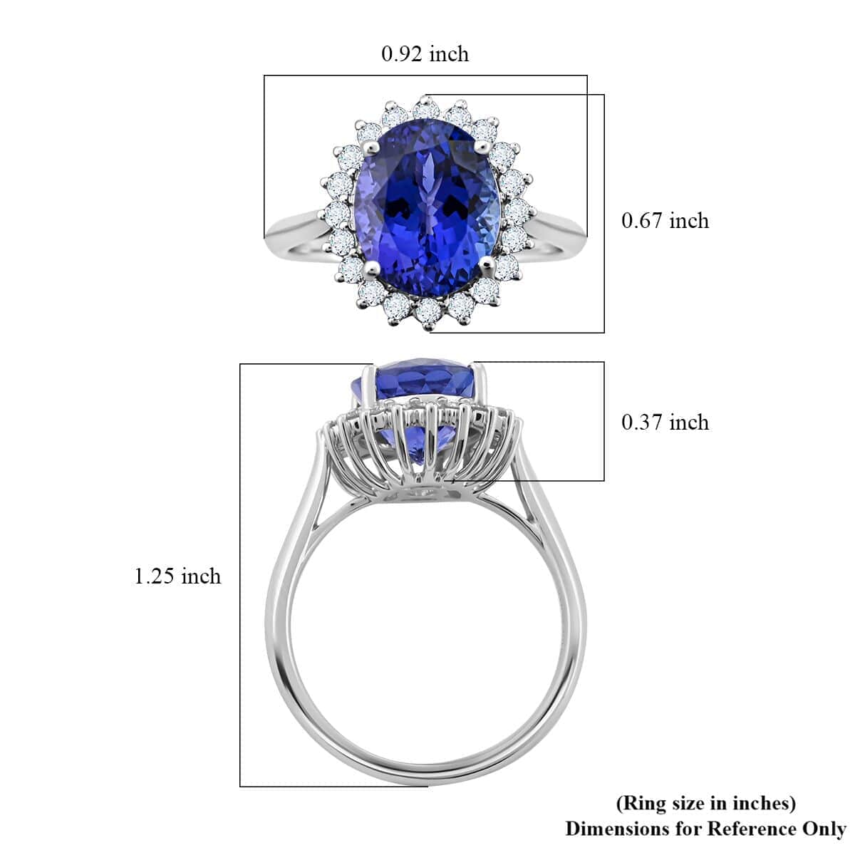 Certified & Appraised Rhapsody 950 Platinum AAAA Tanzanite and E-F VS Diamond Ring (Size 6.0) 6.30 Grams 4.50 ctw image number 5