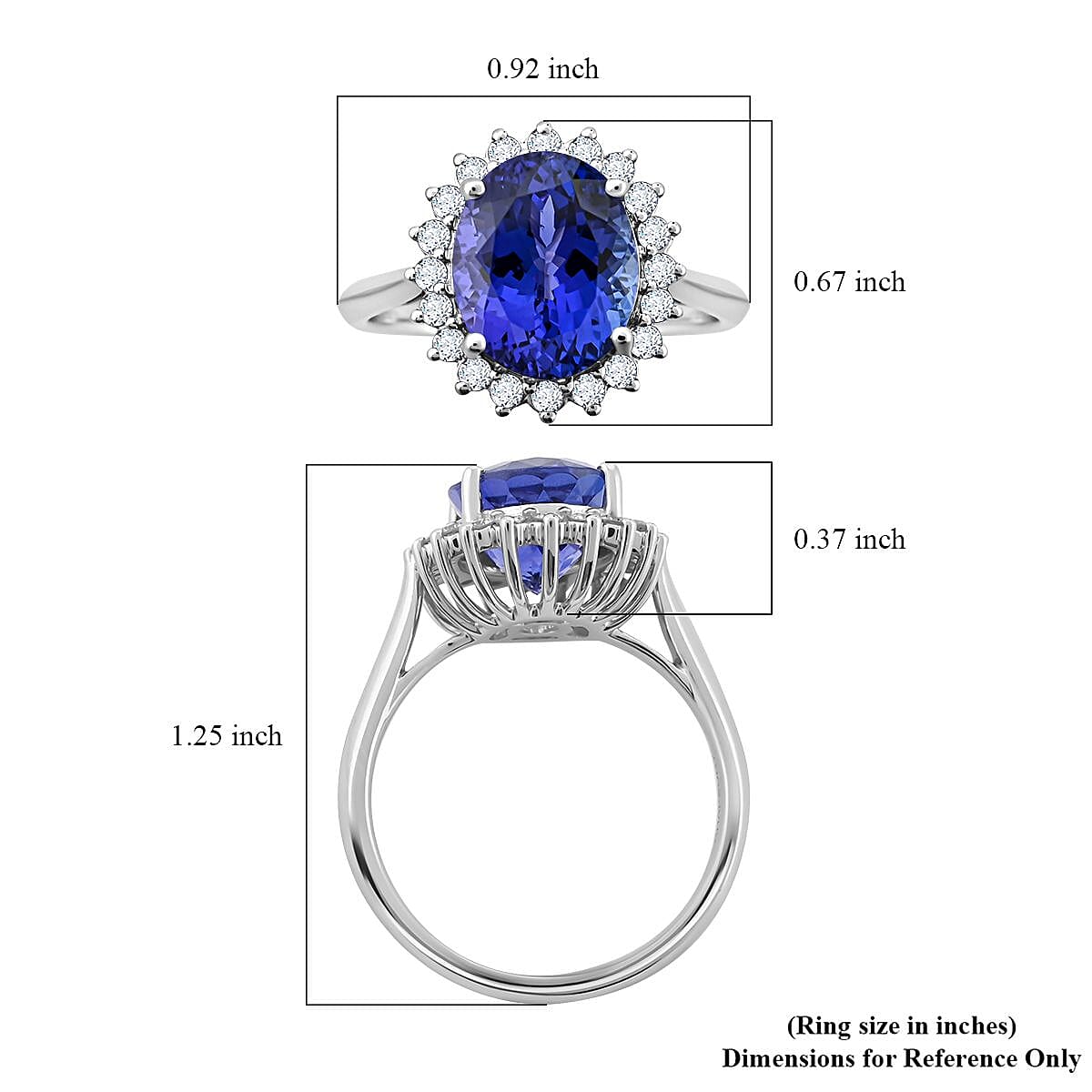 Certified & Appraised Rhapsody 950 Platinum AAAA Tanzanite and E-F VS Diamond Ring (Size 9.0) 6.30 Grams 4.50 ctw image number 5
