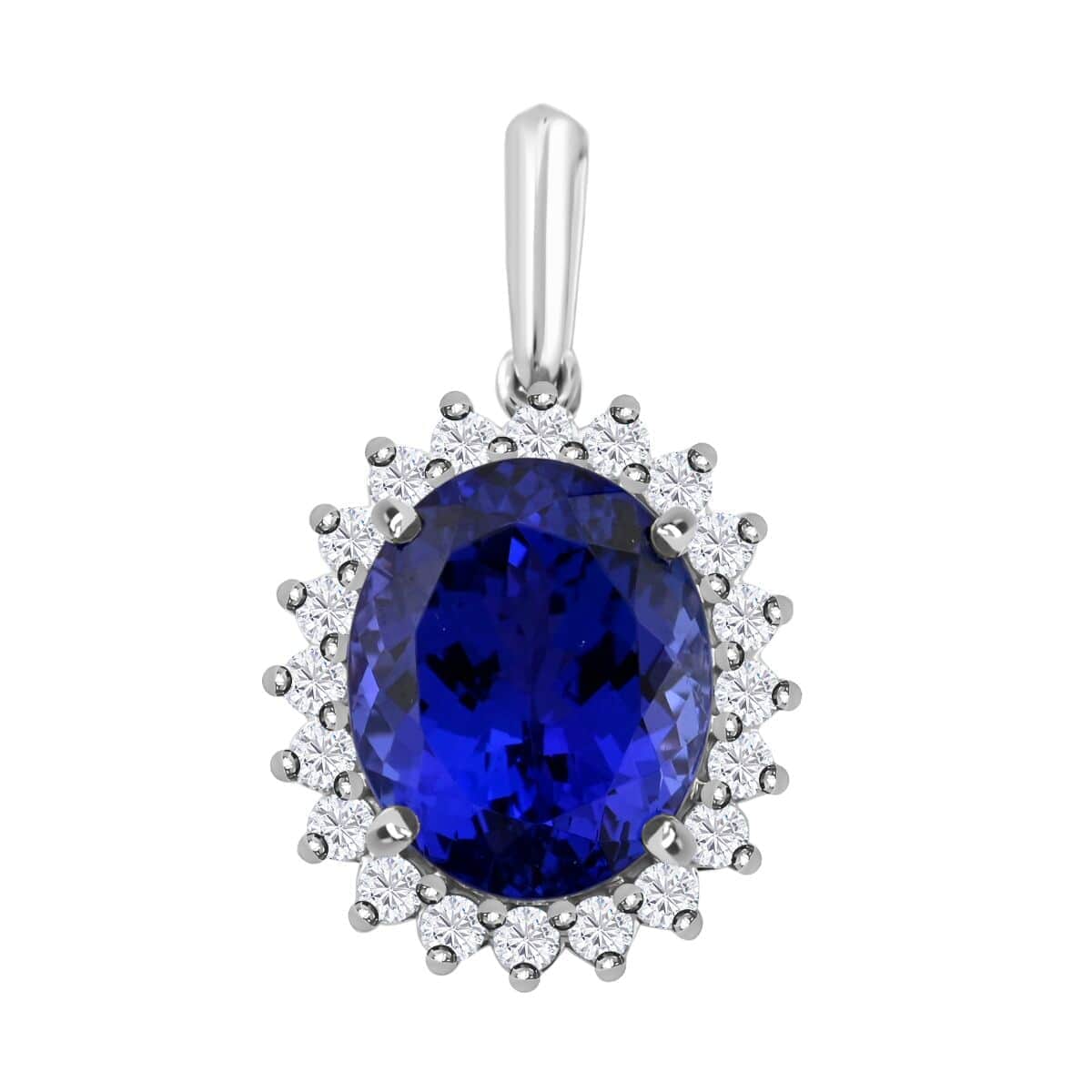 Certified & Appraised Rhapsody 950 Platinum AAAA Tanzanite and E-F VS Diamond Pendant 4.50 ctw image number 0