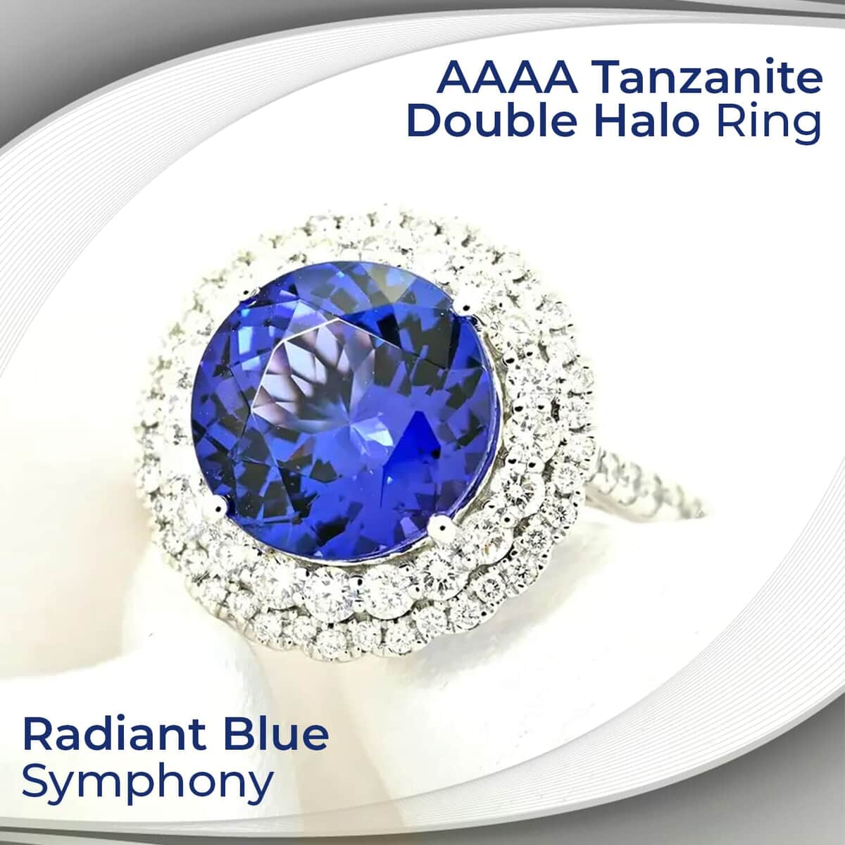 Doorbuster Certified & Appraised Rhapsody 950 Platinum AAAA Tanzanite and E-F VS Diamond Ring (Size 10.0) 7.80 Grams 5.15 ctw image number 1