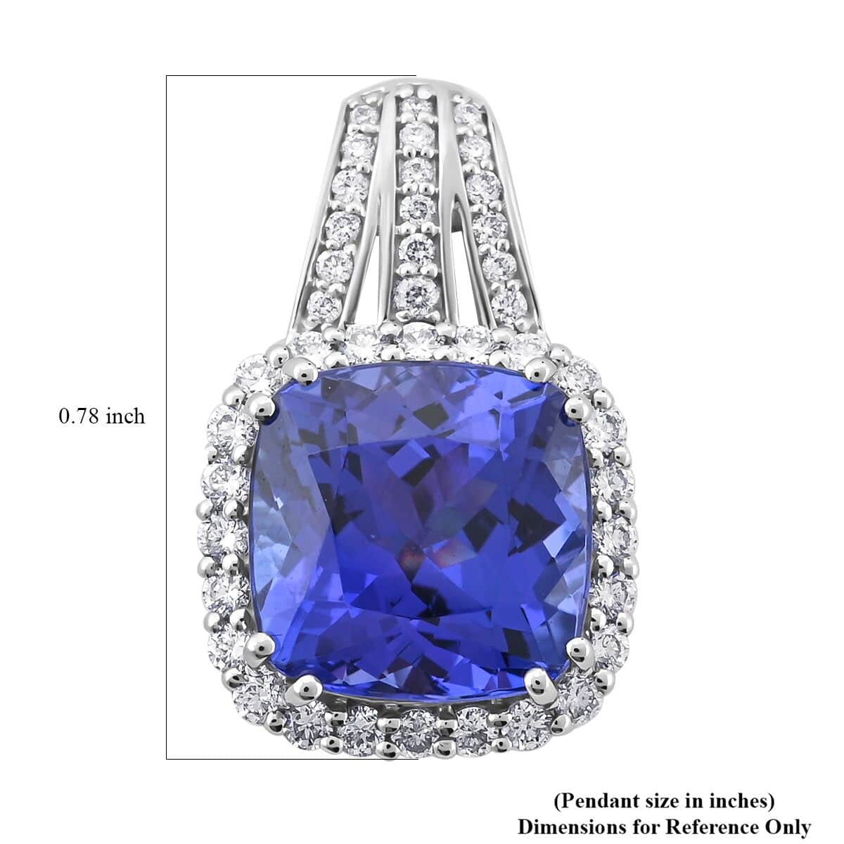 Certified & Appraised Rhapsody 950 Platinum AAAA Tanzanite and E-F VS Diamond Pendant 4.65 Grams 5.50 ctw image number 4