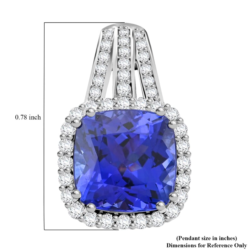 Certified & Appraised Rhapsody AAAA Tanzanite and E-F VS Diamond 5.50 ctw Pendant in 950 Platinum 4.65 Grams