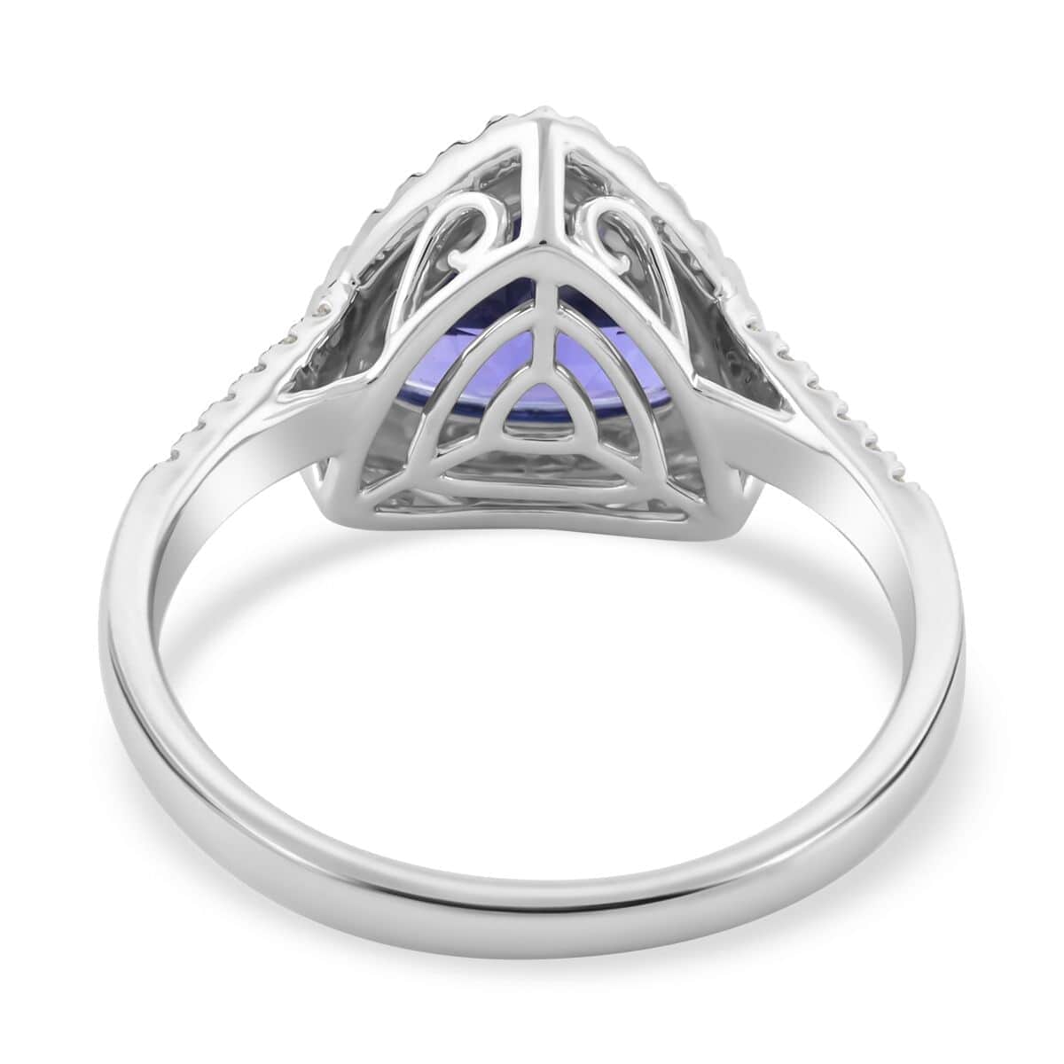 Certified & Appraised Rhapsody 950 Platinum AAAA Tanzanite and E-F VS Diamond Ring (Size 10.0) 7.45 Grams 4.15 ctw image number 4