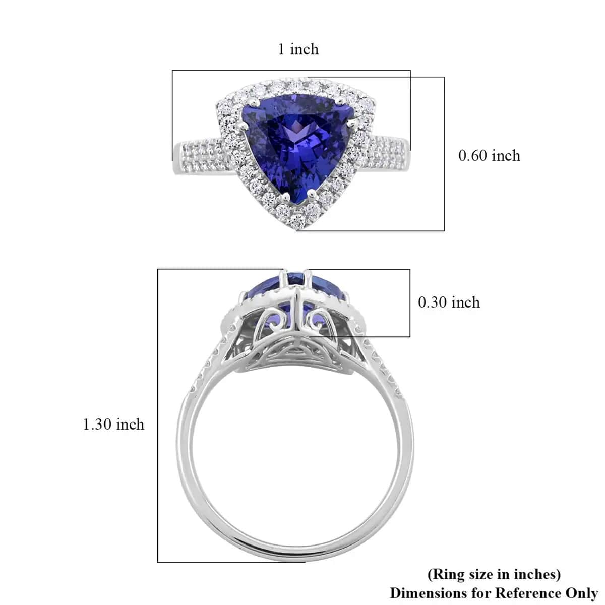 Certified & Appraised Rhapsody AAAA Tanzanite and E-F VS Diamond 4.15 ctw Ring in 950 Platinum (Size 6.0) 7.45 Grams image number 6